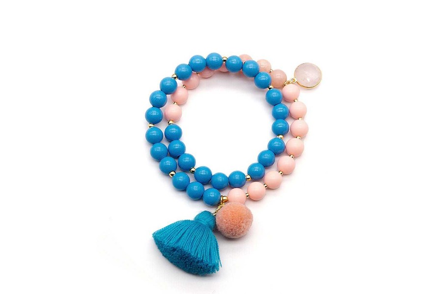 Schmückstück Armband Mala Twin Morning Mist, Vergoldet | Armb Nder