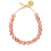 Vanessa Baroni Kette Small Beads Short, Peach Marble, Vergoldet | Ketten