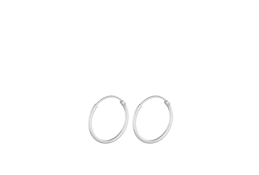 Pernille Corydon Creolen Micro Plain Hoops, Silber | Ohrringe