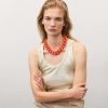 Vanessa Baroni Kette Flat Chain, Orange, Vergoldet | Ketten