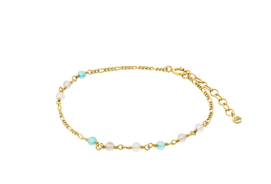 Pernille Corydon Armband Hellir Blue Ice, Vergoldet | Armb Nder