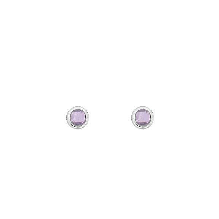 Leaf Ohrstecker Pure Amethyst, Silber | Ohrringe