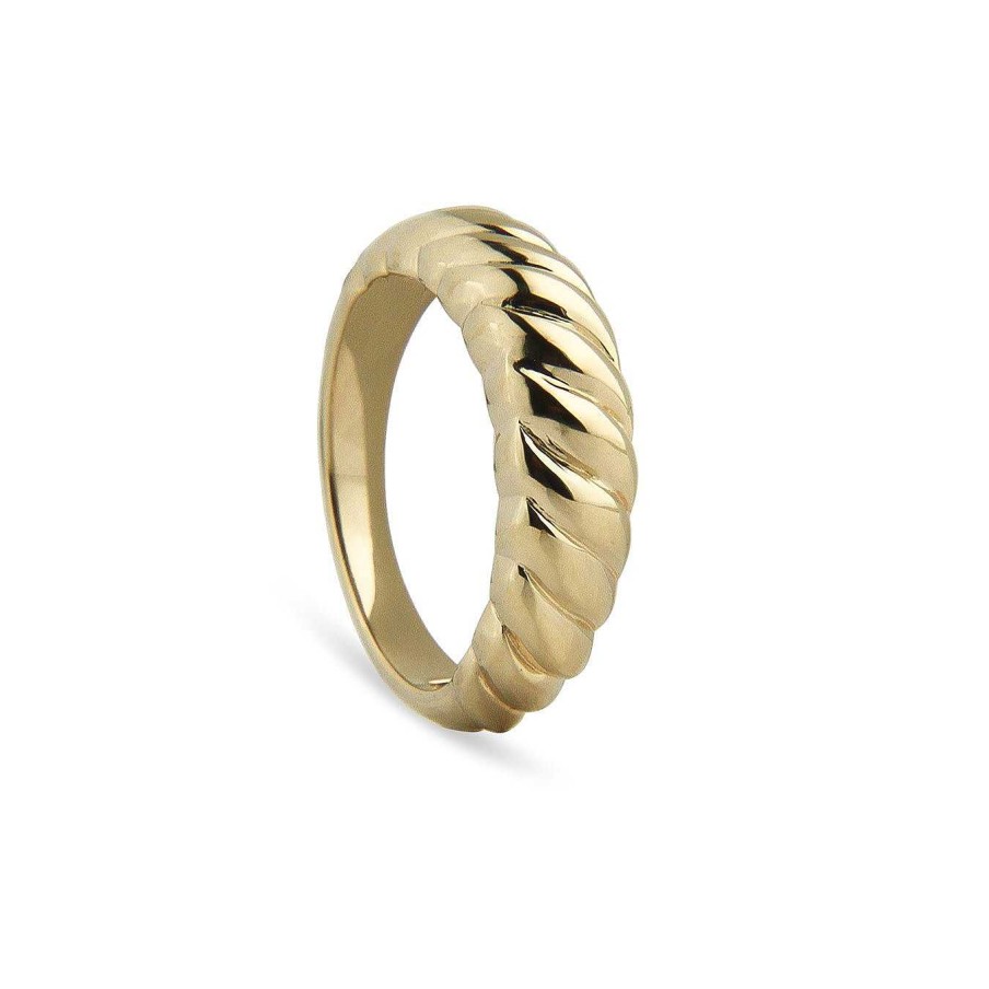 Jeberg Jewellery Ring Twisted Dome, Vergoldet | Ringe