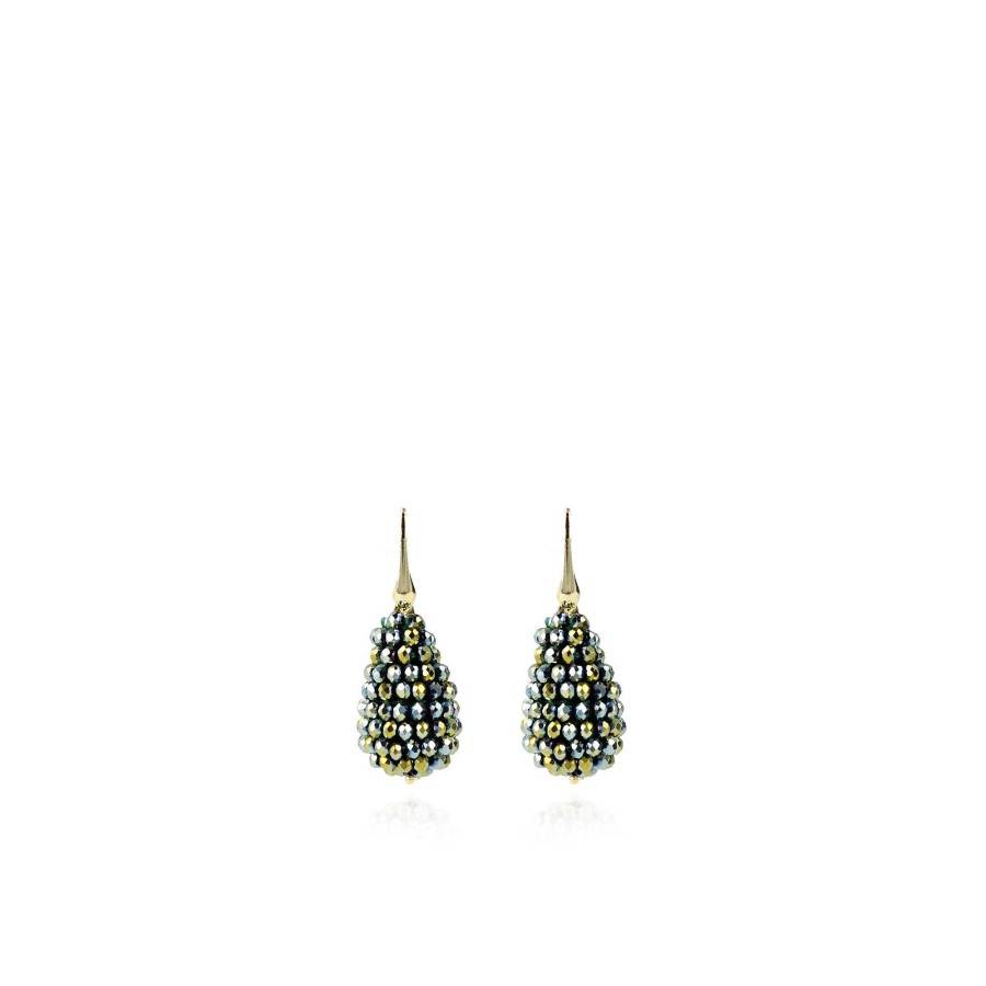 LOTT.gioielli Ohrringe Cone S, Metallic Green, Vergoldet | Ohrringe