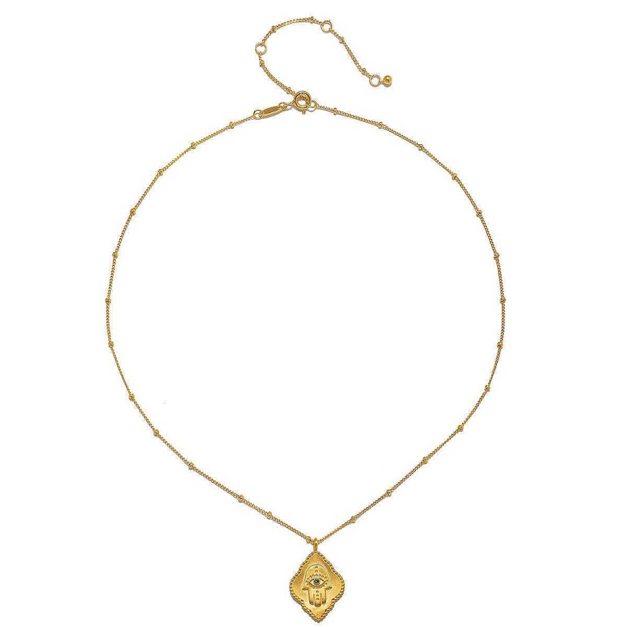 Satya Jewelry Kette Cradled In Protection Gold Hamsa, Vergoldet | Ketten