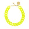 Vanessa Baroni Kette Flat Chain, Neon Yellow Marble, Vergoldet | Ketten