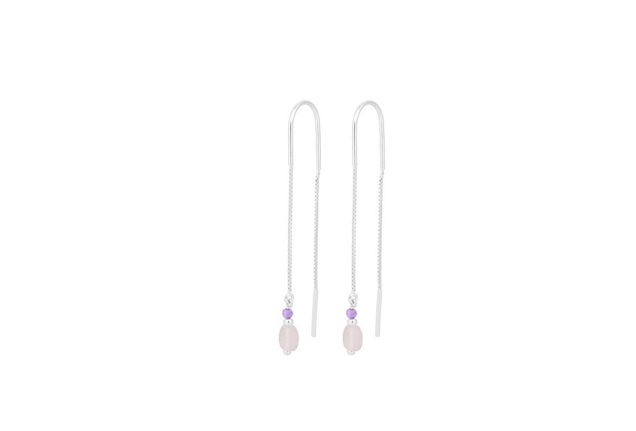 Pernille Corydon Ohrringe Cloudy Rose Earchains, Silber | Ohrringe