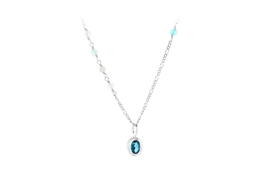 Pernille Corydon Kette Hellir Blue Ice, Silber | Ketten