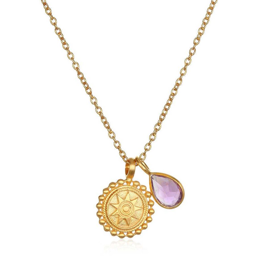 Satya Jewelry Kette Mandala Birthstone - February, Vergoldet | Ketten