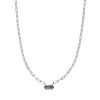 Leaf Kette Cube, Amethyst, Silber | Ketten