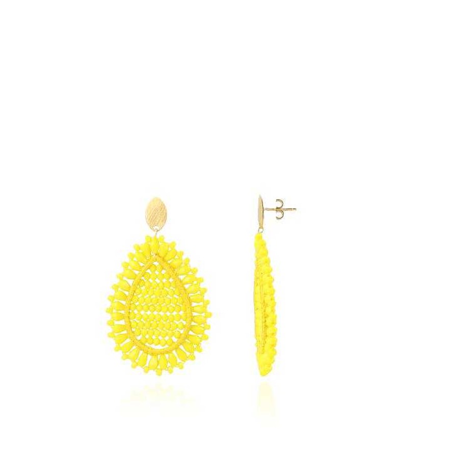 LOTT.gioielli Ohrringe Lotta Drop Double, Yellow, M, Vergoldet | Ohrringe