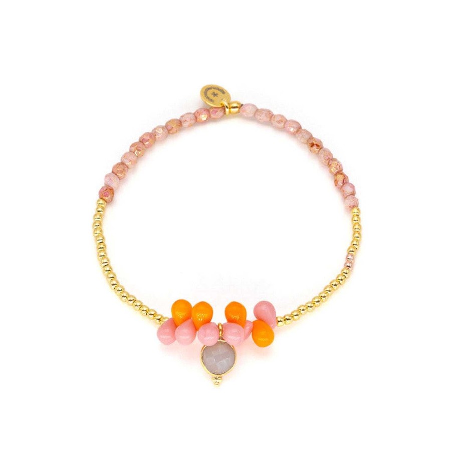 Schmückstück Armband Fine Jewelry Drops Pink Orange, Vergoldet | Armb Nder