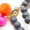 Schmückstück Armband Mala Twin Grey Pink, Vergoldet | Armb Nder