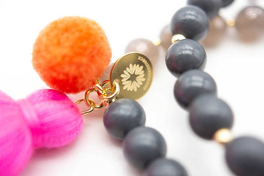 Schmückstück Armband Mala Twin Grey Pink, Vergoldet | Armb Nder