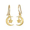 Satya Jewelry Ohrringe Dual Guides Moon Citrine, Vergoldet | Ohrringe