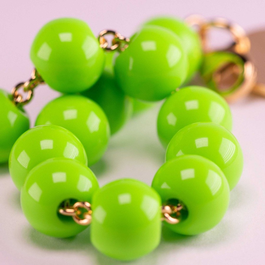 Vanessa Baroni Armband Mini Beads, Neon Green, Vergoldet | Armb Nder