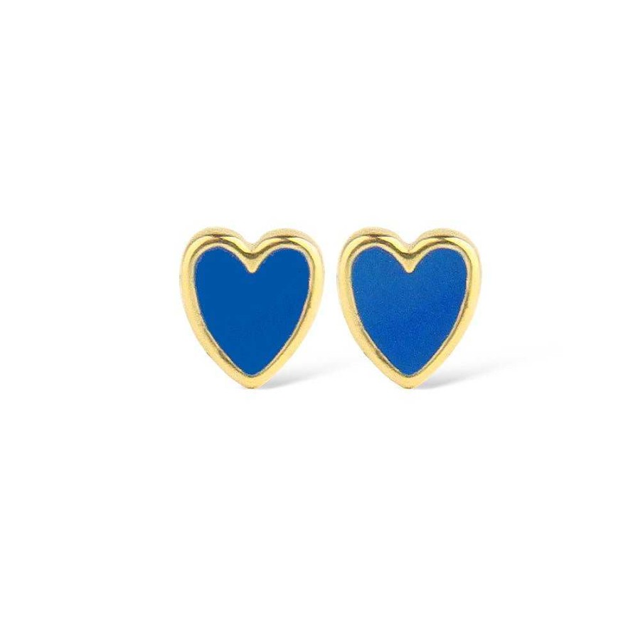 Jeberg Jewellery Ohrstecker Petite Heart Me Blue Enamel, Vergoldet | Ohrringe