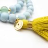 Schmückstück Armband Mala Twin Jelly Bean Blue, Vergoldet | Armb Nder