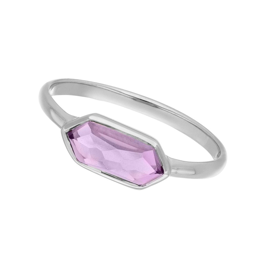 Leaf Ring Cube, Amethyst, Silber | Ringe