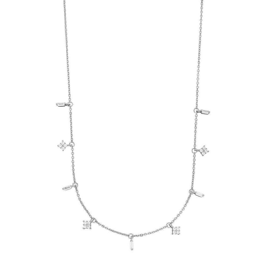 Leaf Kette Choker Crystal, Silber | Ketten