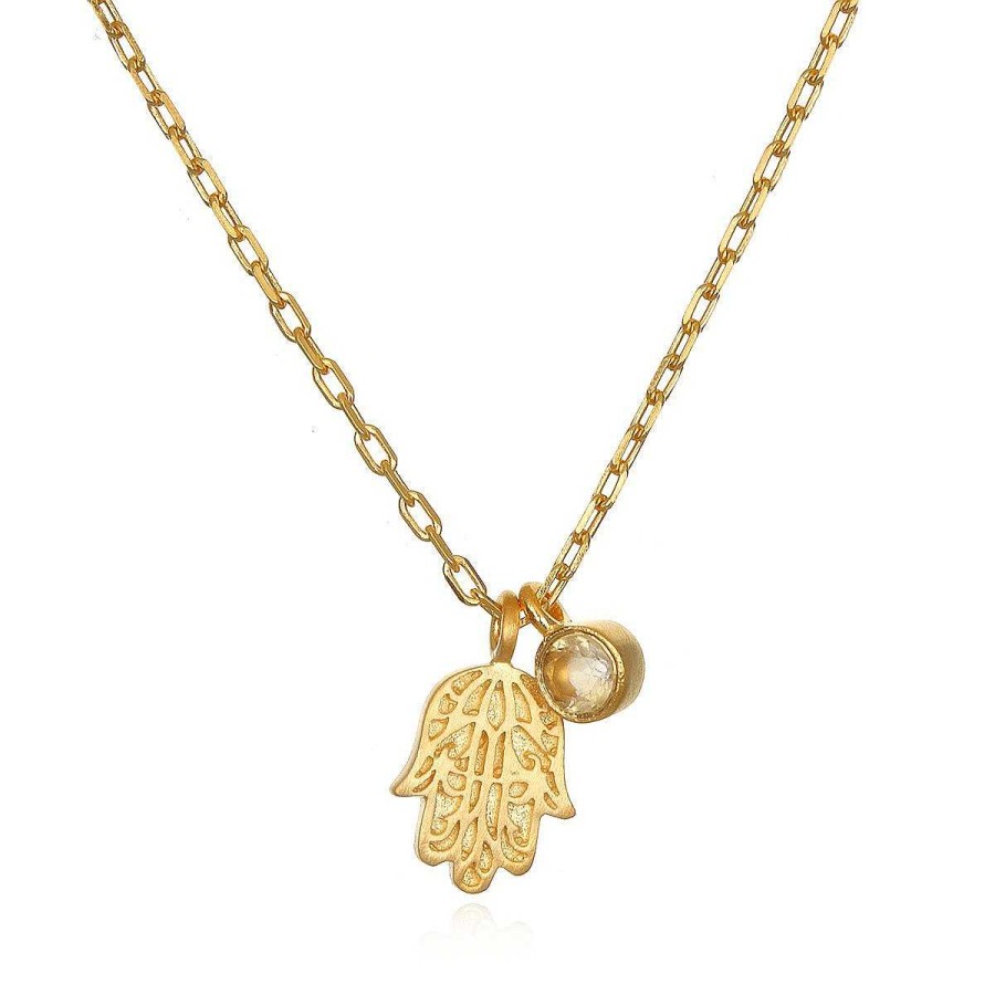 Satya Jewelry Kette Radiant Blessings Hamsa, Vergoldet | Ketten