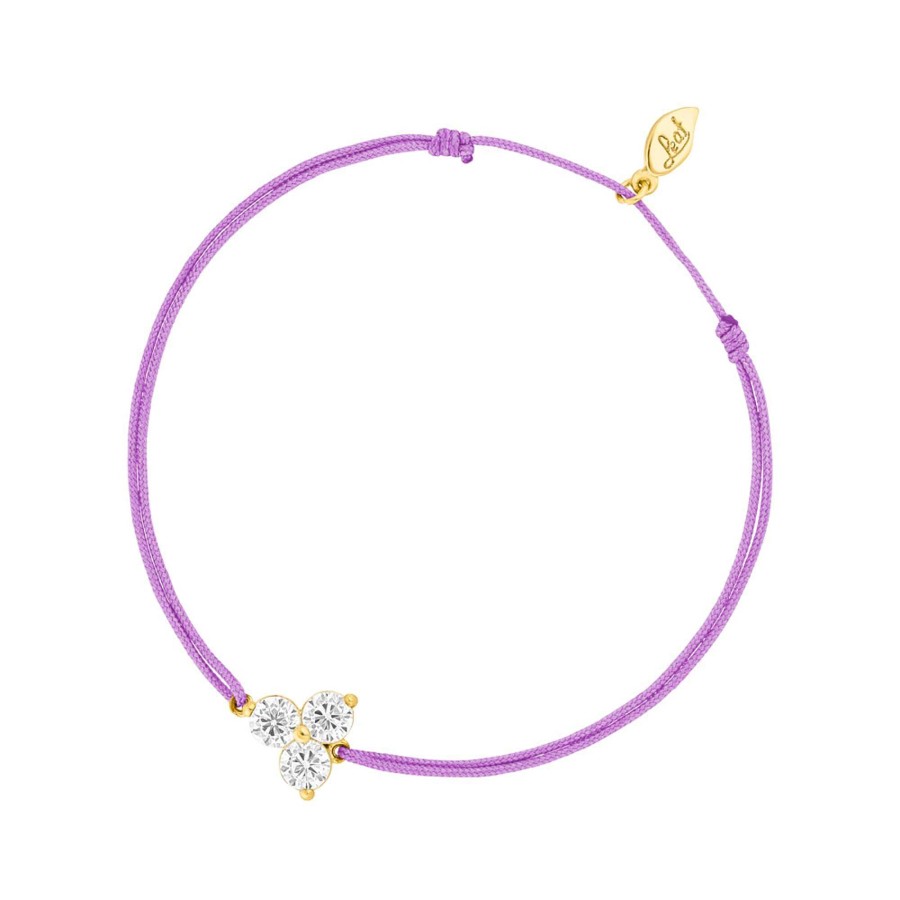 Leaf Armband Triple Zirkonia, Violett, Vergoldet | Armb Nder