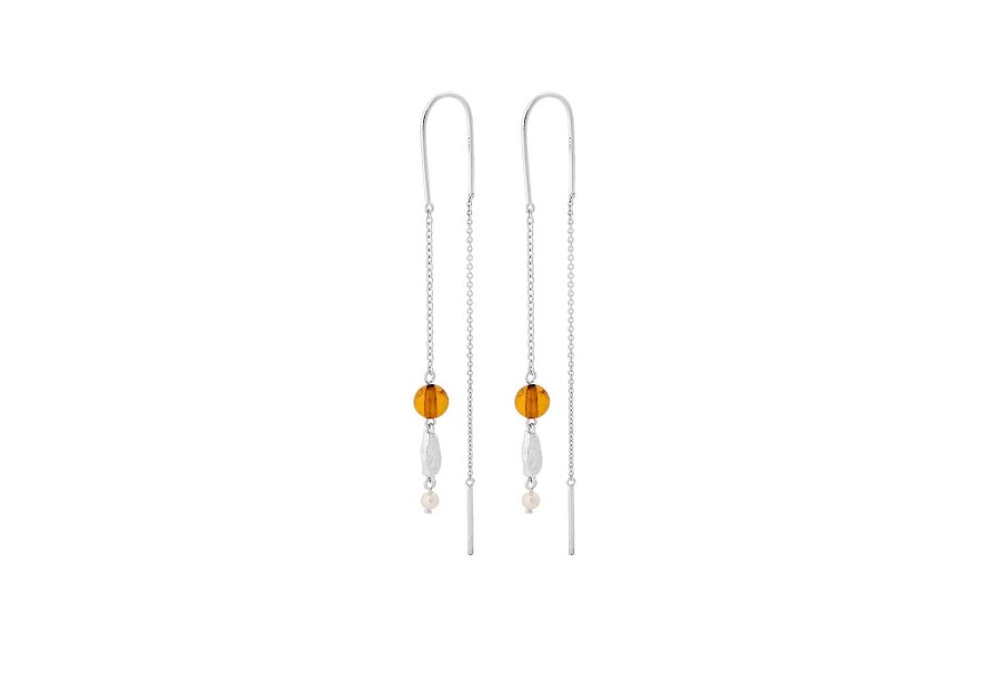 Pernille Corydon Ohrringe Amber Glow, Silber | Ohrringe