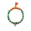 Schmückstück Armband Mala Single Orange Leaf, Vergoldet | Armb Nder