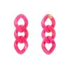 Vanessa Baroni Ohrringe New Flat Chain, Fuchsia Marble, Vergoldet | Ohrringe