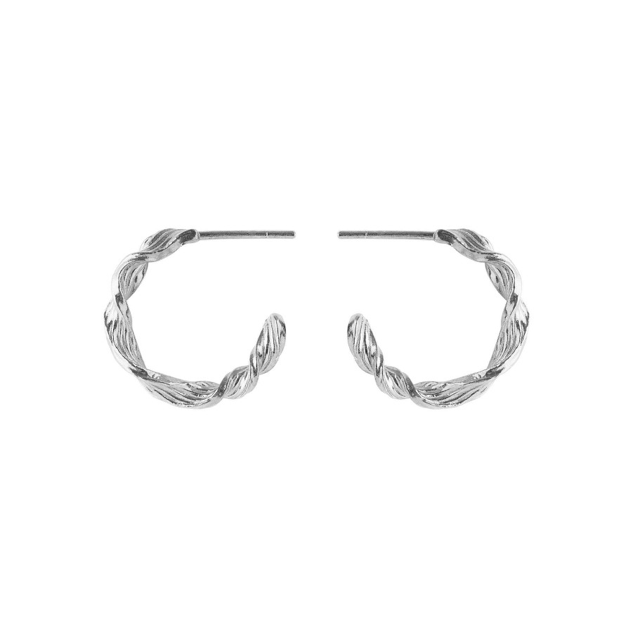 Pernille Corydon Creolen Dancing Wave Hoops, Silber | Ohrringe