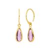 Leaf Ohrringe Gem Drop, Amethyst, Vergoldet | Ohrringe