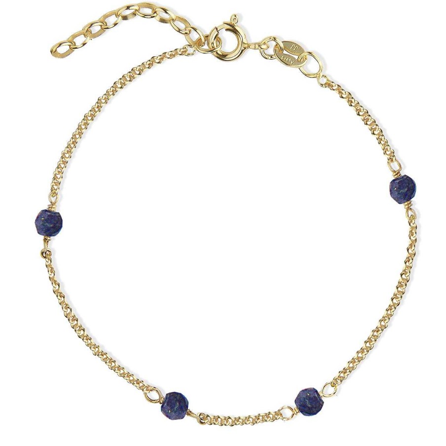 Jeberg Jewellery Armband Love Eye - Blue Lapis Lazuli, Vergoldet | Armb Nder