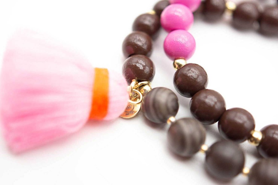 Schmückstück Armband Mala Twin Cocoa, Vergoldet | Armb Nder