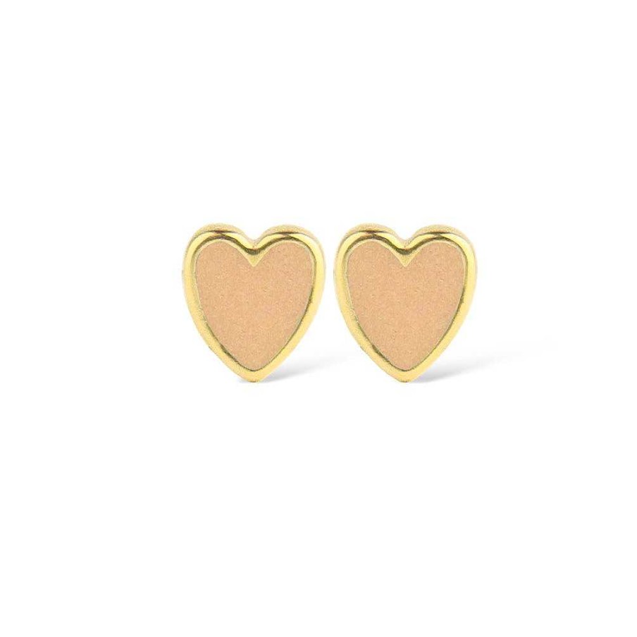 Jeberg Jewellery Ohrstecker Petite Heart Me Nude Enamel, Vergoldet | Ohrringe