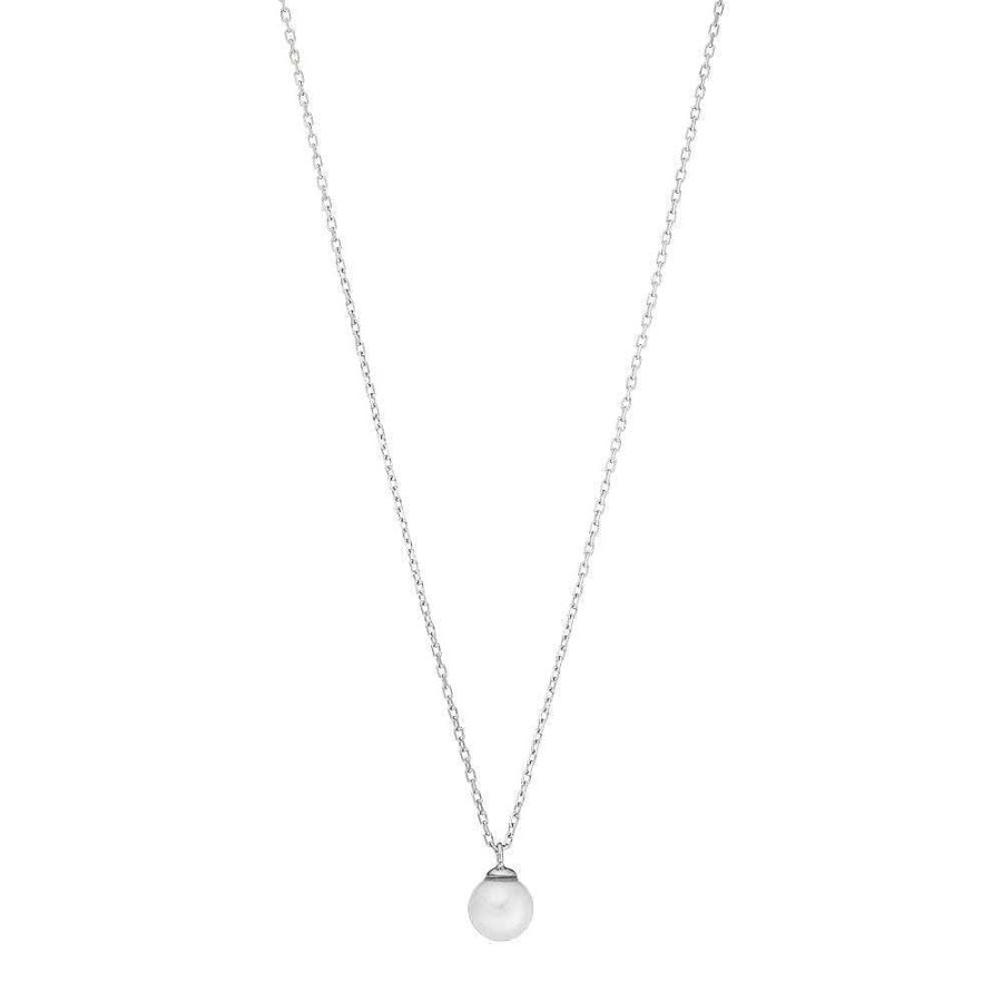 Leaf Kette Rain Drop, Perle Einzeln, Silber | Ketten