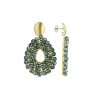 LOTT.gioielli Ohrringe Babs Open Drop, Metallic Green, S, Vergoldet | Ohrringe