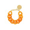 Vanessa Baroni Armband Flat Chain, Neon Orange Marble, Vergoldet | Armb Nder