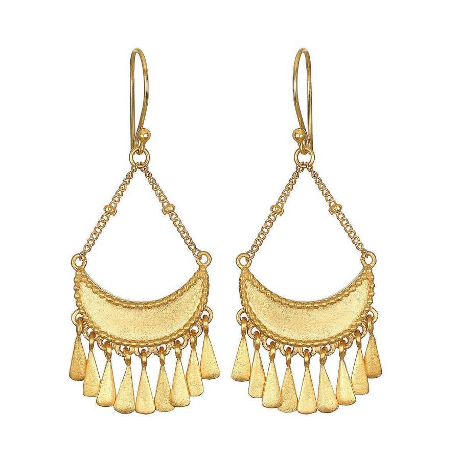 Satya Jewelry Ohrringe Goddess Moon Drops, Vergoldet | Ohrringe