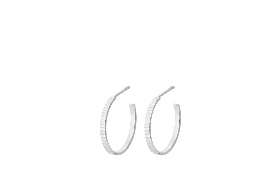 Pernille Corydon Creolen Sea Reflection Hoops, Silber | Ohrringe