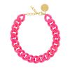 Vanessa Baroni Kette Flat Chain, Fuchsia Marble, Vergoldet | Ketten