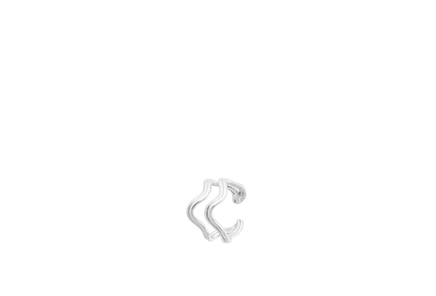 Pernille Corydon Earcuff Double Wave, Silber | Ohrringe