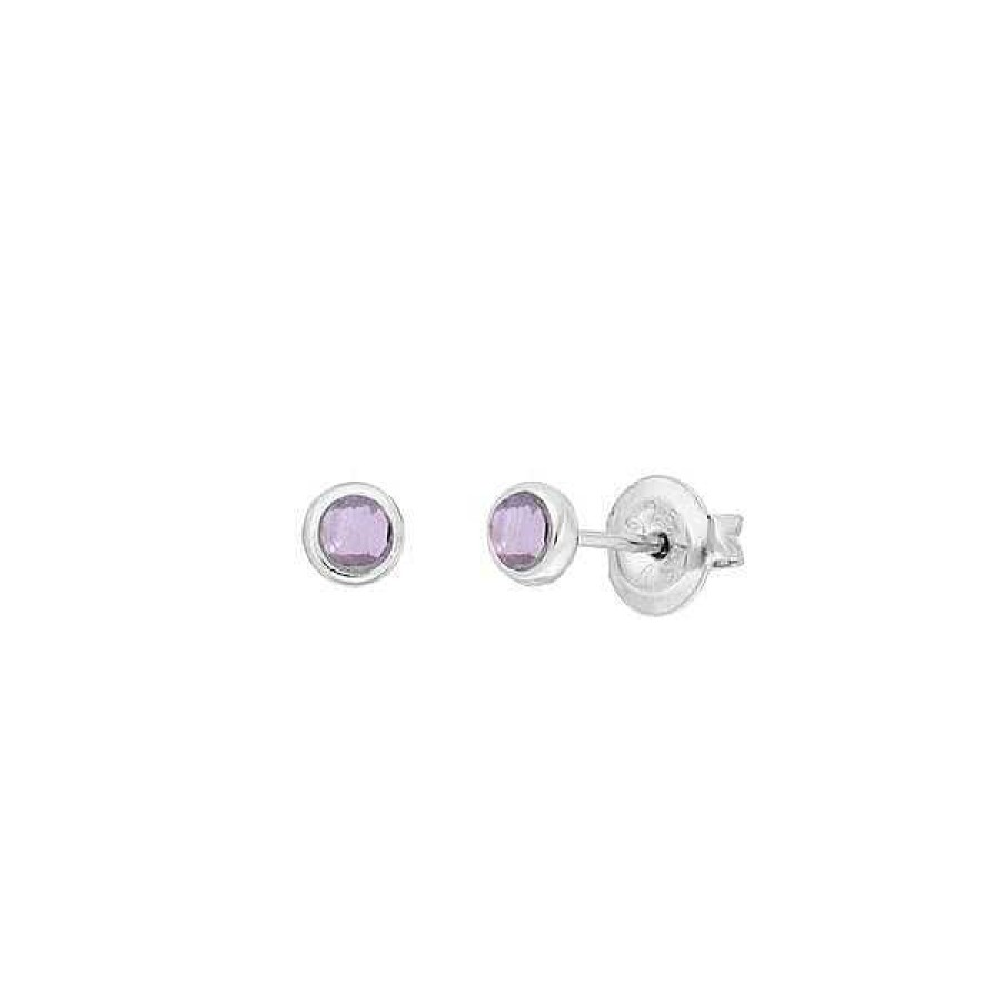 Leaf Ohrstecker Pure Amethyst, Silber | Ohrringe