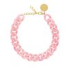 Vanessa Baroni Kette Flat Chain, Neon Pink Marble, Vergoldet | Ketten