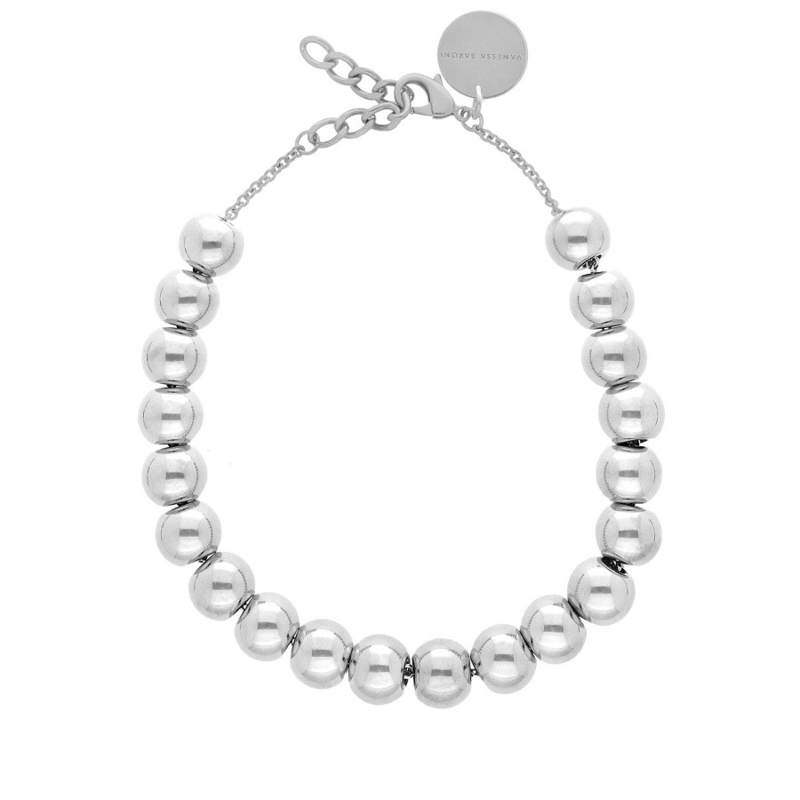 Vanessa Baroni Kette Small Beads Short, Silver, Versilbert | Ketten