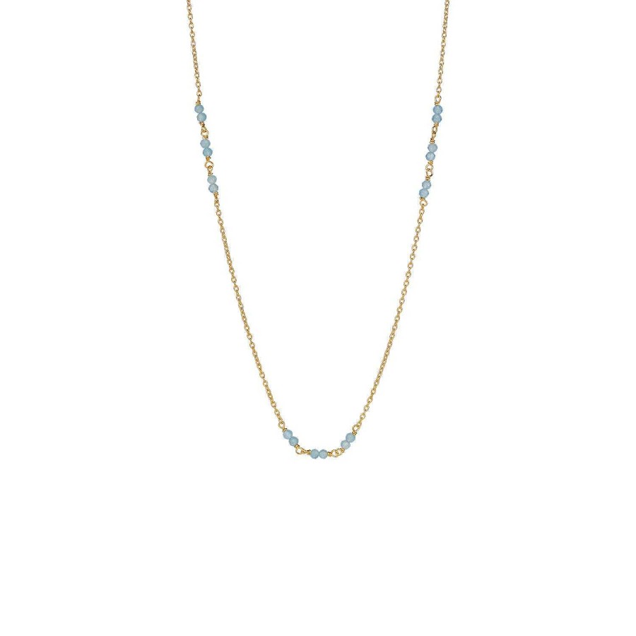 yours. Jewelry Kette Petit Jardin, Short, Blissful Blue, Vergoldet | Ketten