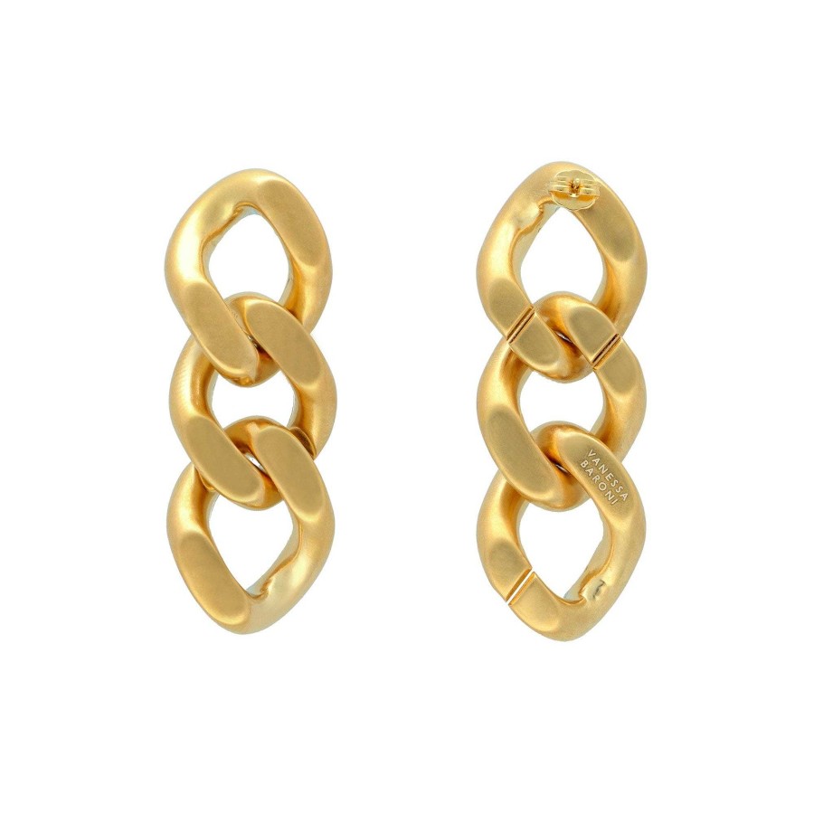 Vanessa Baroni Ohrringe New Flat Chain, Gold Vintage, Vergoldet | Ohrringe