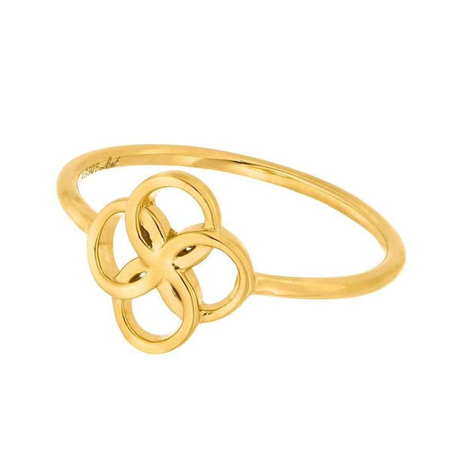 Leaf Ring Clover Charm, Vergoldet | Ringe