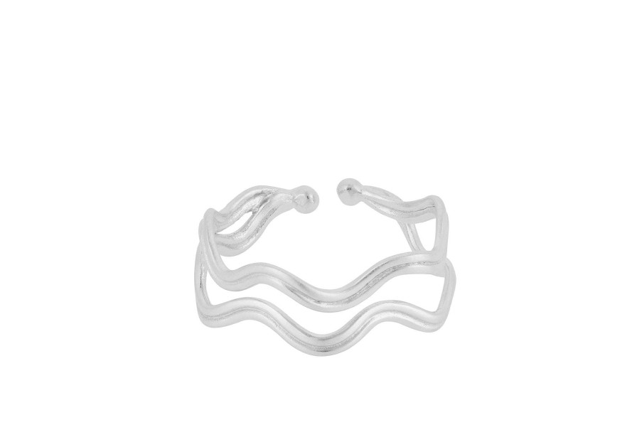 Pernille Corydon Ring Double Wave, Silber | Ringe