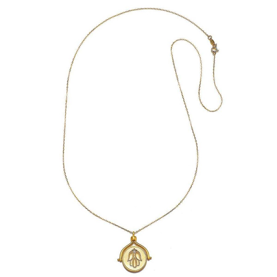 Satya Jewelry Kette In Safekeeping Gold Hamsa & Eye Spinning, Vergoldet | Ketten