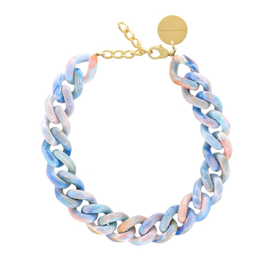 Vanessa Baroni Kette Flat Chain, Sea Wave, Vergoldet | Ketten